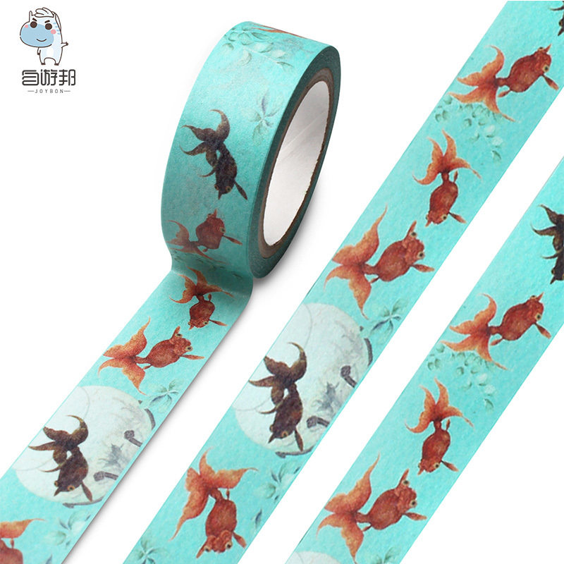 Taipei Palace Museum Taiwan Creative cultural and Creative souvenirs Goldfish leisurely and paper Tape DIY hand account Tape