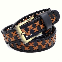 With Shang Shuai Han version Woven Belt Male Retro Belt Female Needle Buckle Hollowed-out Casual minimalist Handcrafted damp