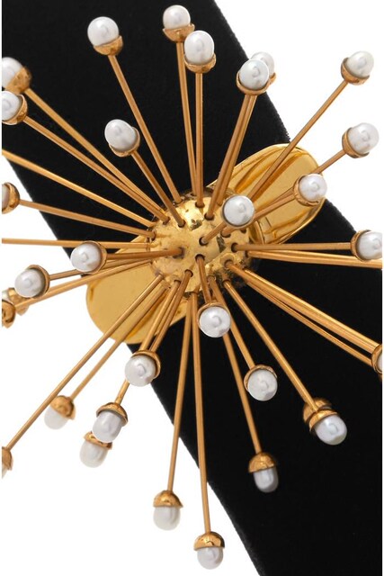Ellery Rainbow Wheels Velvet, Gold-Plated, Pearl Choker-Style Necklace Discount
