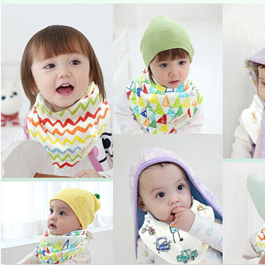 momscare2017 year new increased size Baby triangle towels double layer by button Triangle Scarves pocket