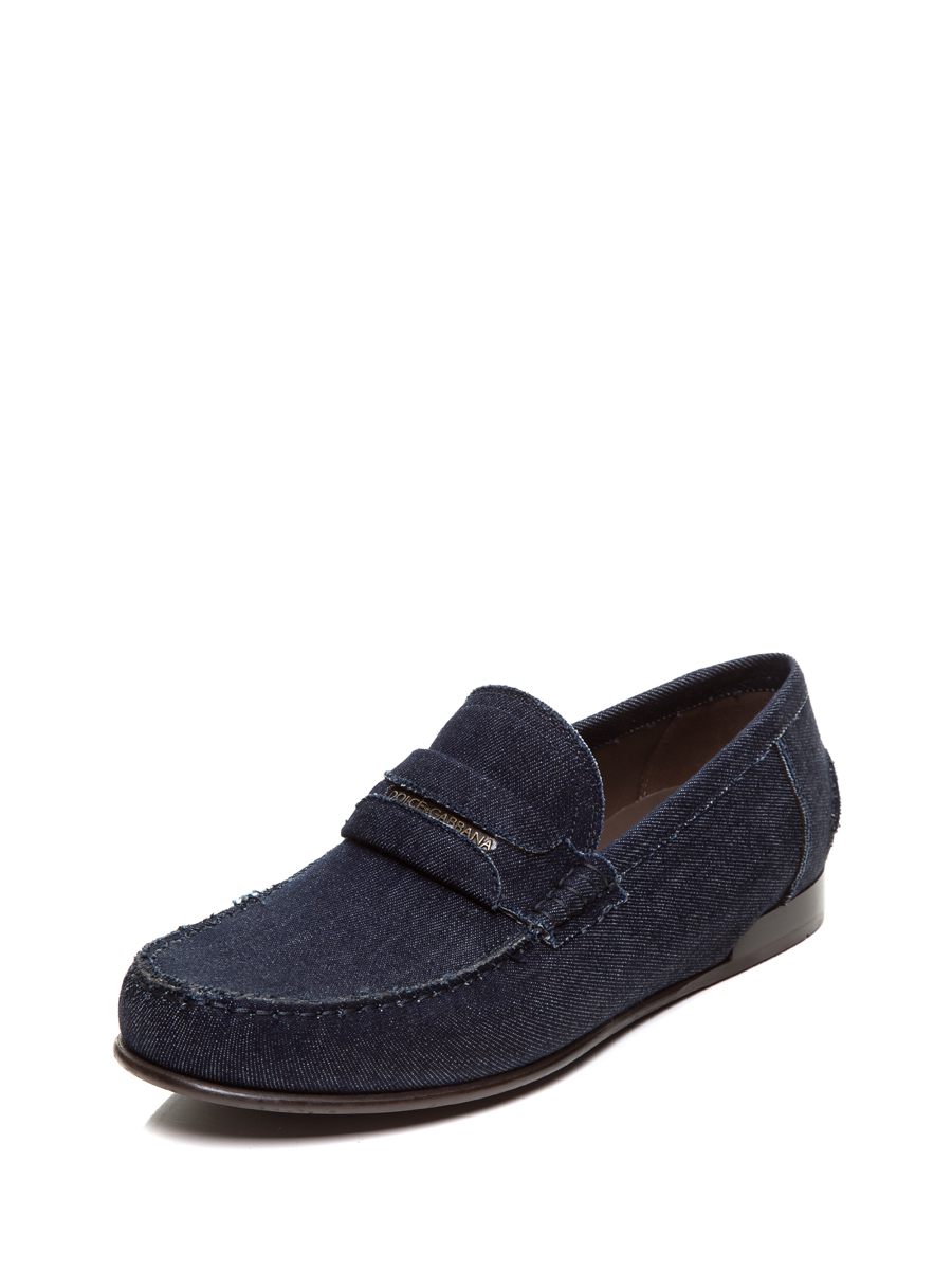 Dolce&Gabbana 藏蓝色襻带拼接乐福鞋