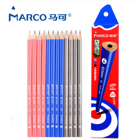 Marco Marco 9002 pencil Marco Triangle Pencil Easy Grip Wooden Pole 2H HB 2B-Taobao