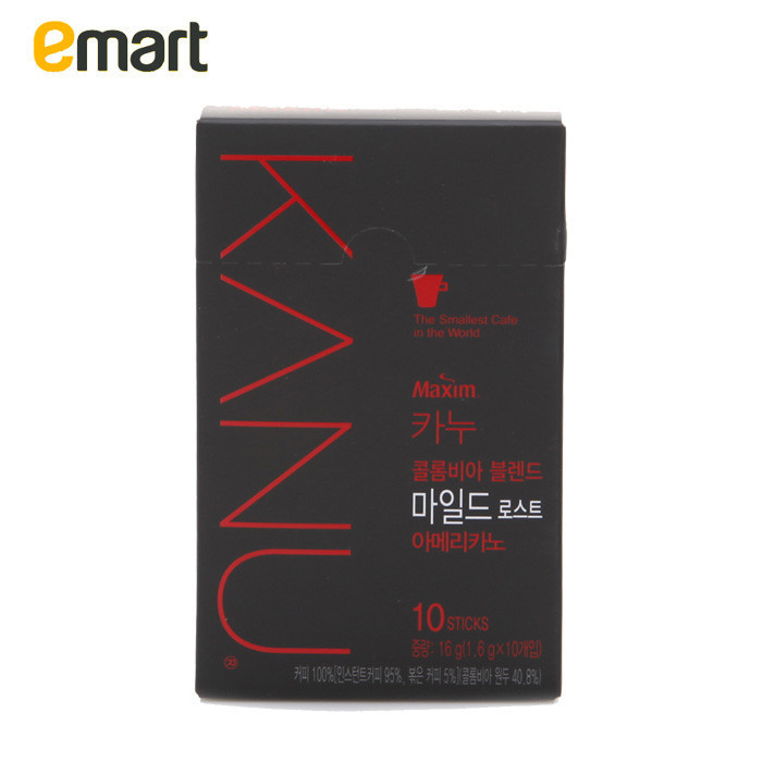 *EMART海外KANU速溶咖啡哥伦比亚黑咖啡1.6g*10袋16g 美式咖啡