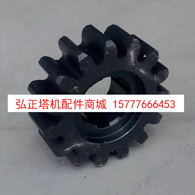 Construction lift accessories Drive gear 15 teeth Phi 1 3 5 * tooth thickness 45 shaft high L=52 key 6 black