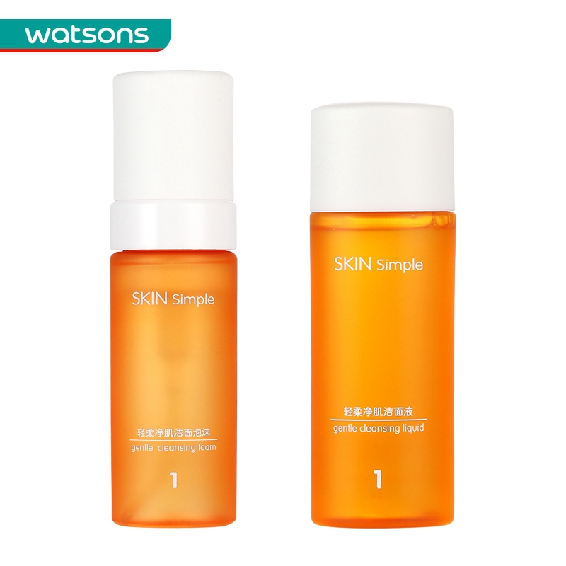 【屈臣氏】SkinSimple轻柔净肌洁面泡沫150ml+洁面液150ml