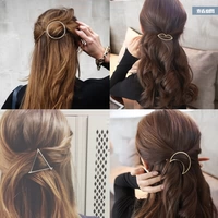 Phụ kiện tóc Hàn Quốc mũ nón tấm thẻ hình học kim loại kẹp tóc bên clip clip bangs top clip trang sức nữ từ clip phụ kiện tóc ngắn
