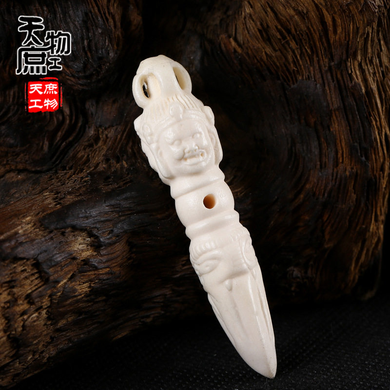 Natural Deer Antlers Engraving Diamond Pestle With pestle Pestle Pendant Back Cloud Pendant Star Moon Buddha Hand String Ornaments S