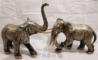 Pakistani bronze dotted elephant imported handmade
