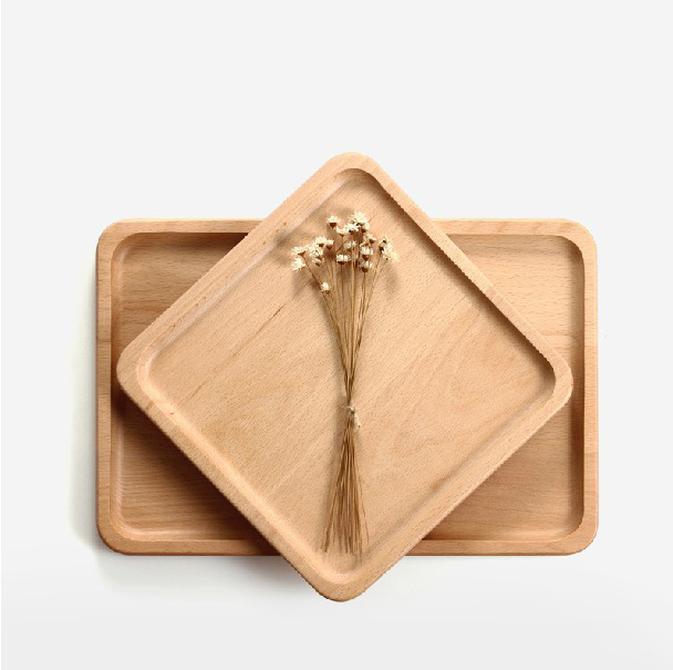  Wooden debatable solid wood tea tray Lower afternoon tea water cup Tray Dinner Plate Tea Beech Wood