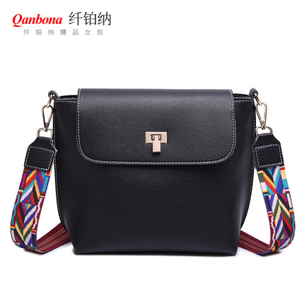 2017新款夏季彩带包韩版简约女包单肩斜挎包锁扣小方包休闲潮包包