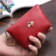 Châu Âu và Hoa Kỳ ví da retro ngắn ví nữ dây kéo ví da Hàn Quốc mini coin bag lỏng ví ví sen 3 Ví tiền
