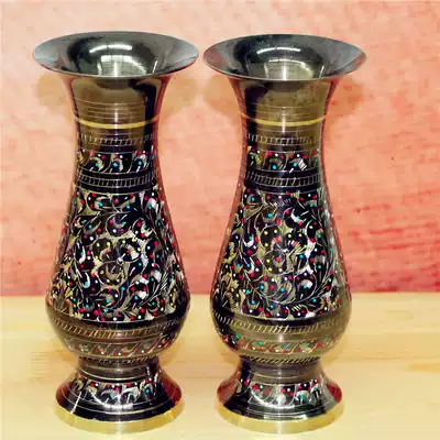 Pakistani traditional handicrafts Bronze bronze sculpture 8-inch couple vase Overseas craft gift decoration BT158