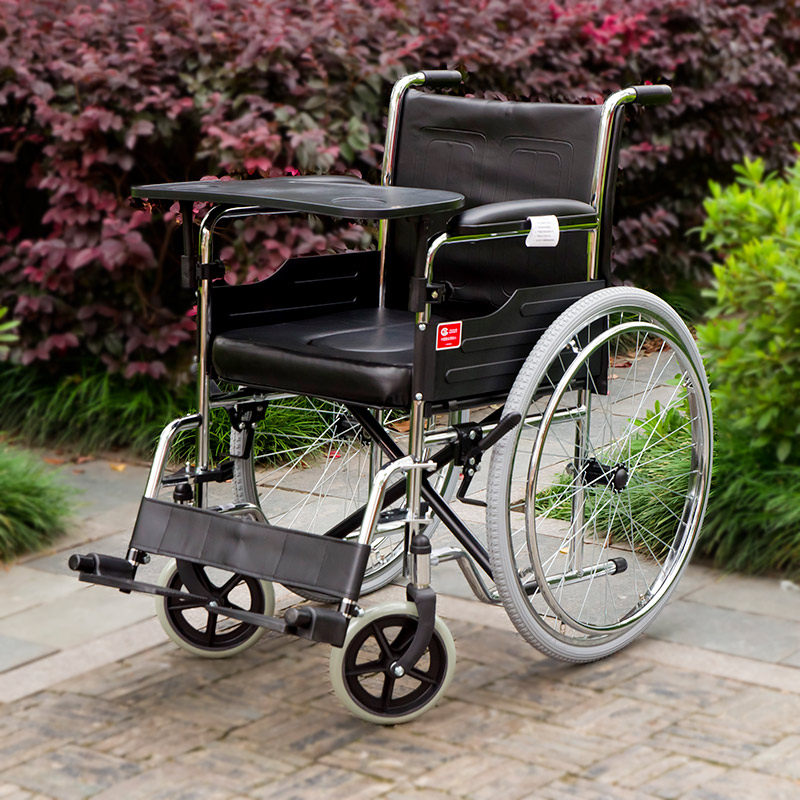 鱼跃轮椅H005B 折叠轻便带坐便器餐桌老年人残疾人轮椅车行动不便