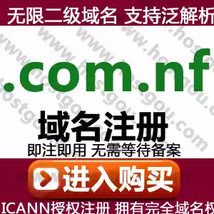 com nf domain name registration supports pan-resolution unlimited second-level domain Minorfolk Island website purchase