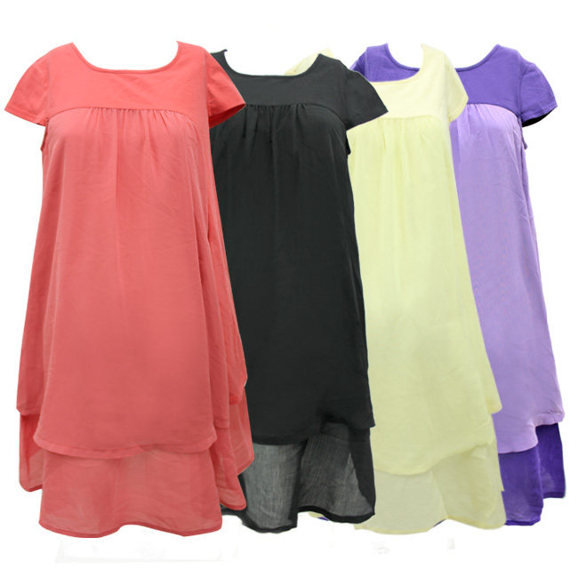 【Gennie’s奇妮】简雅时尚雪纺拼接春夏孕妇上衣 (G3164)