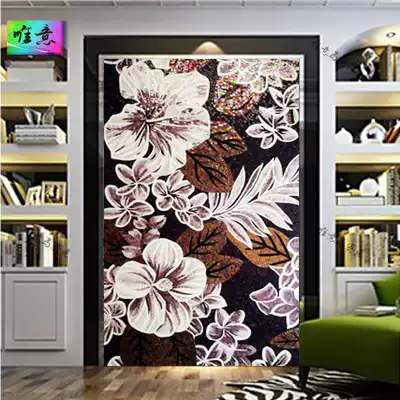 Crystal tile mosaic puzzle background wall fine cut painting flower living room porch bedroom aisle TV wall tiles
