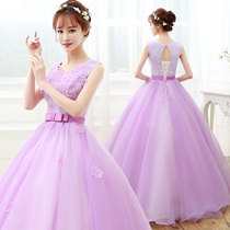 New art examination dress wedding dress color yarn performance tutu theme wedding dress stage solo performance dress long female