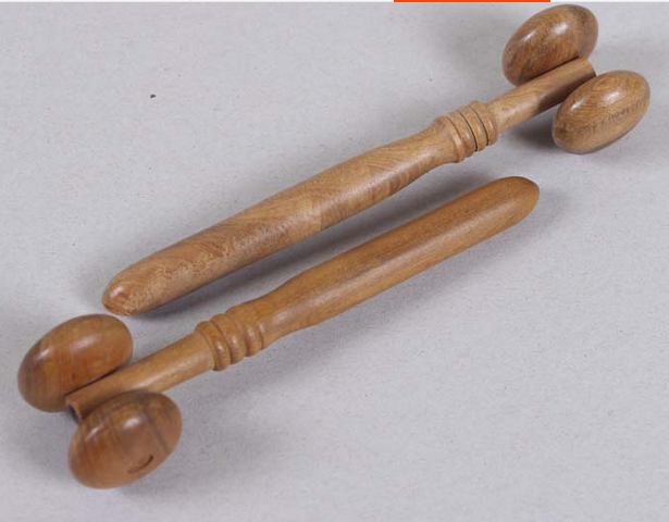 Sandalwood small two-wheel face-lifting massager two roller grip face relaxation massage eyes and nose
