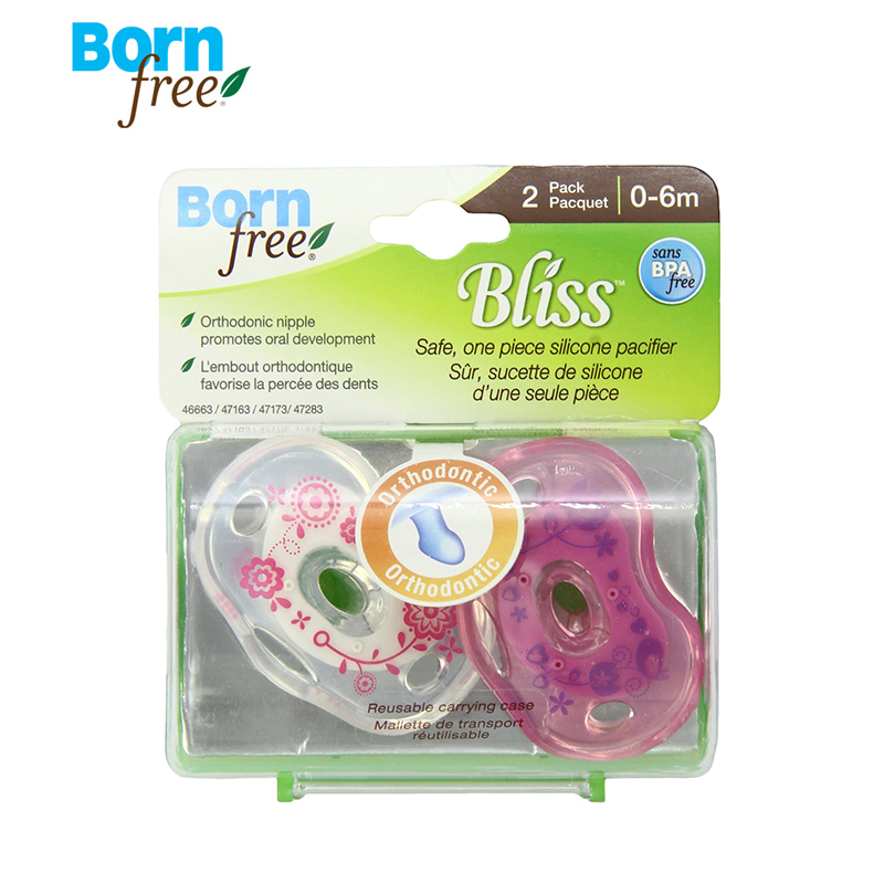 美国Born Free带手柄安抚奶嘴 0-6个月 2个装 美国直邮
