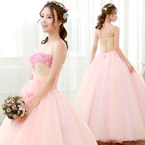 New art Test clothing wedding dress color yarn performance puffy skirt theme wedding stage solo performance long female