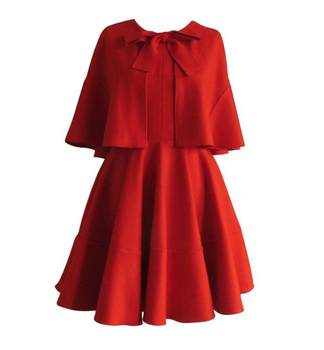 Christmas cape ໃຫຍ່ສີແດງ Little Red Riding Hood Halloween dress Retro cape dress jacket Cashmere