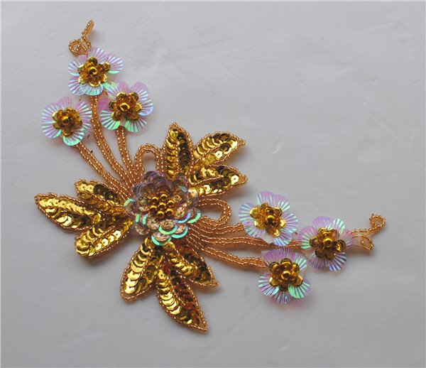 Performance costume accessories Stage costume headgear Handmade sequin flower Sequin flower corsage 405# sequin flower
