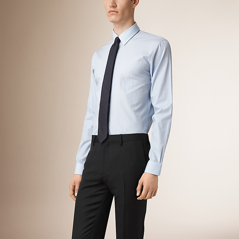 BURBERRY/博柏利修身剪裁细条纹棉质衬衫 39656721