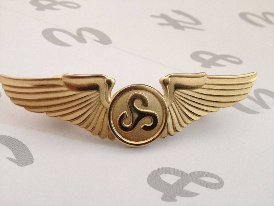Pure copper spring and autumn aviation badge, badge, aviation brooch