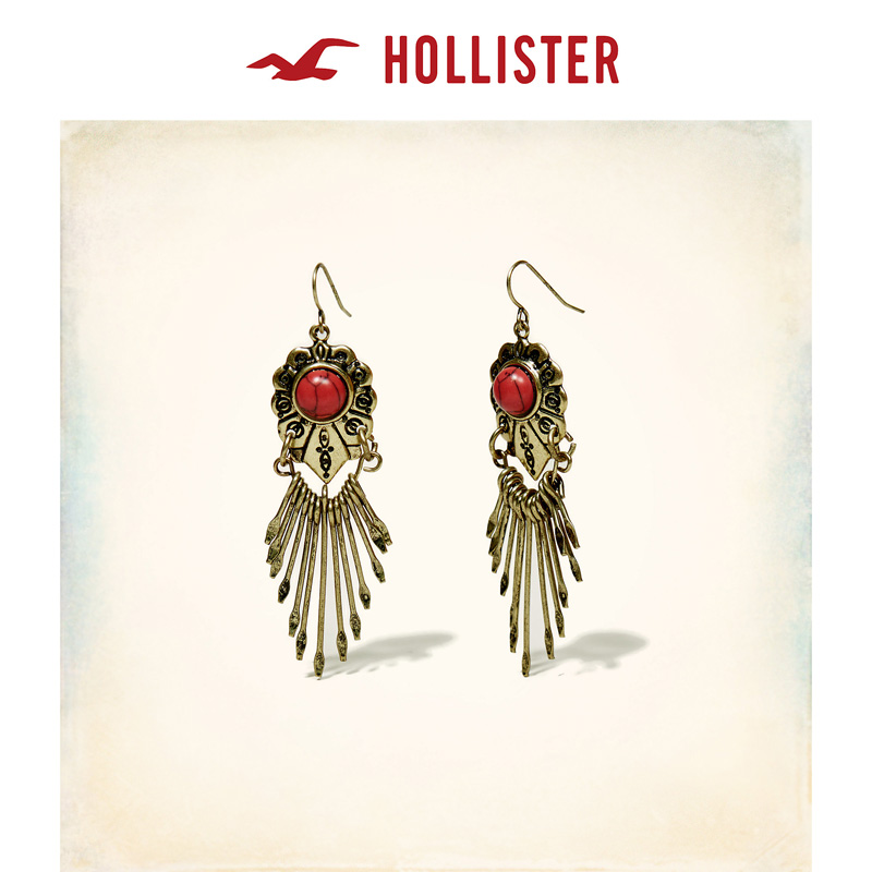 Hollister 金色吊坠耳环 女 127117