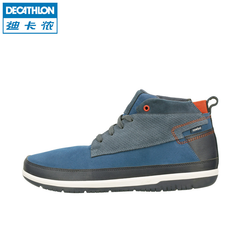 迪卡侬冬季高帮耐磨保暖磨砂皮真皮休闲鞋男鞋子NEWFEEL
