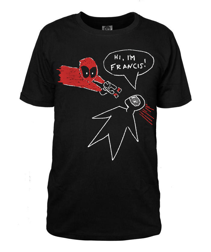Deadpool Deadpool comics little cheap hi I am franis black T-shirt clothes short sleeves
