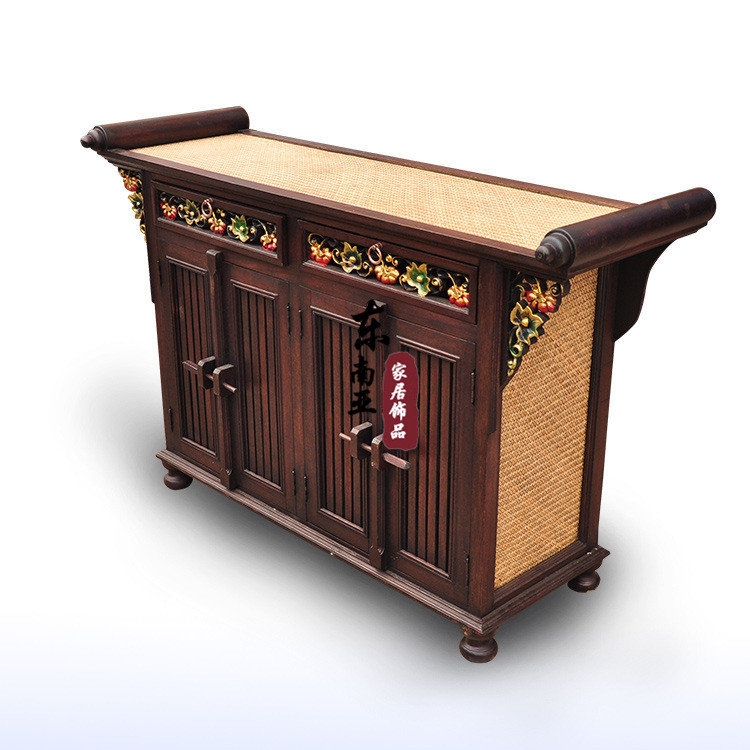 Thai dining cabinet? Car - gate partition decoration cabinet tea cupboard solid wood - carved flower storage cabinet