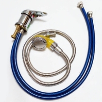 Hairdressing wash basin faucet switch hot and cold water mixing valve pressurized all copper explosion-proof hose shower nozzle accessories