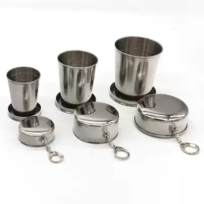 Hot sale All stainless steel telescopic cup folding cup Wine glass folding cup (small, medium and large)