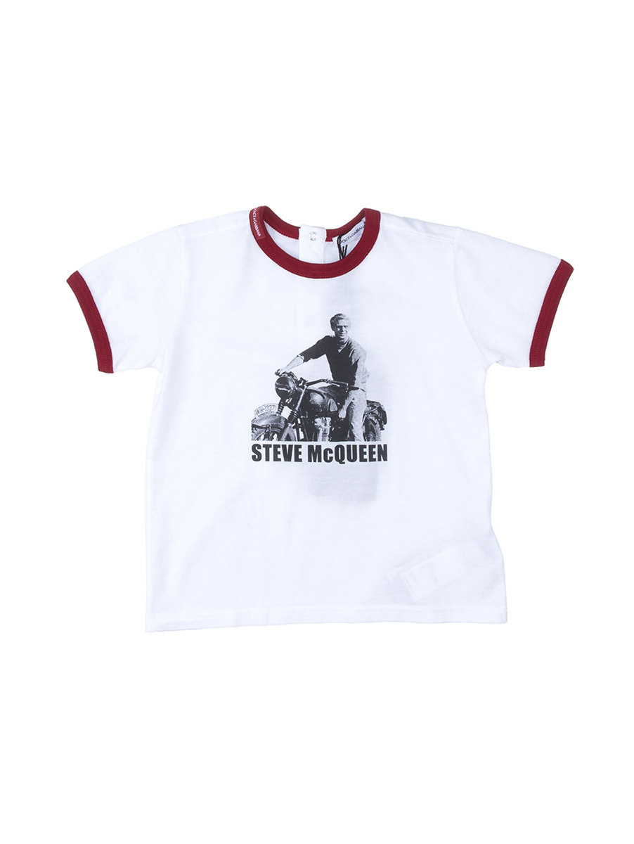 Dolce&Gabbana 白色人像印花短袖T恤