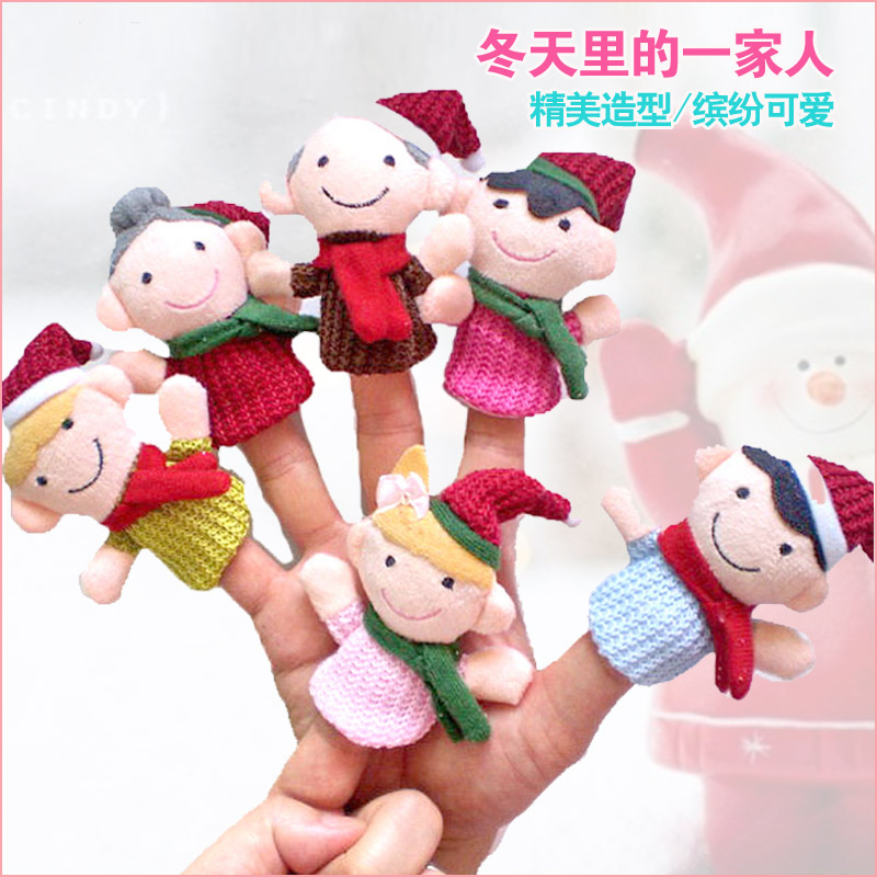 New Year's Gift Family Finger Puppet Scarf Sweater Family Family Love Plush Puzzle Story Doll