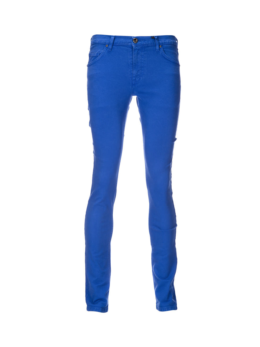 versace jeans 蓝色直筒休闲长裤