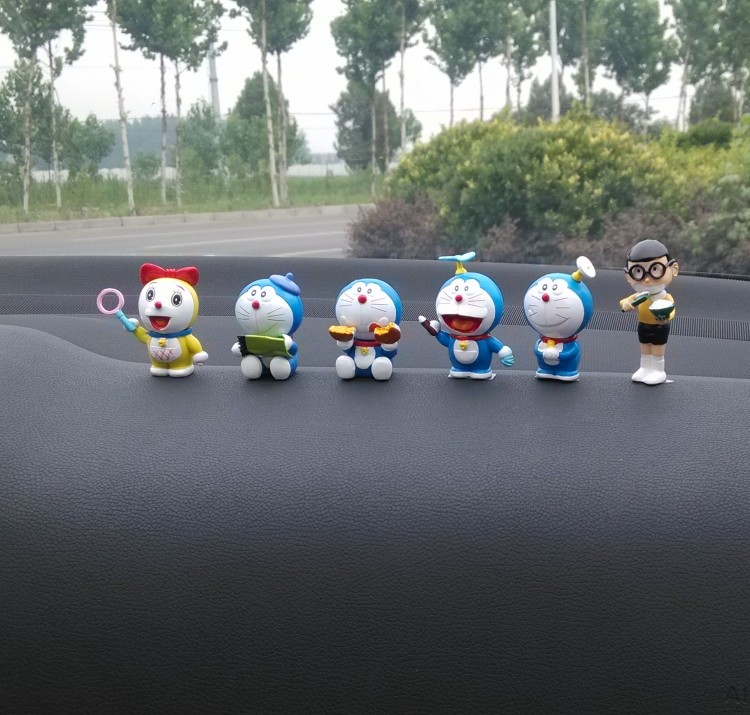 汽车饰品 哆啦A梦公仔套装 机器猫手办叮当猫模型摆件 车内装饰品