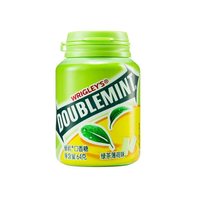【天猫超市】箭牌绿箭口香糖（绿茶薄荷味）约40粒64g 瓶装