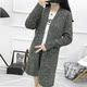 Áo len cổ lọ màu đậm kiểu dáng áo len mùa thu và mùa đông của phụ nữ giảm béo V-cổ áo len dài áo gile hàn Cardigan