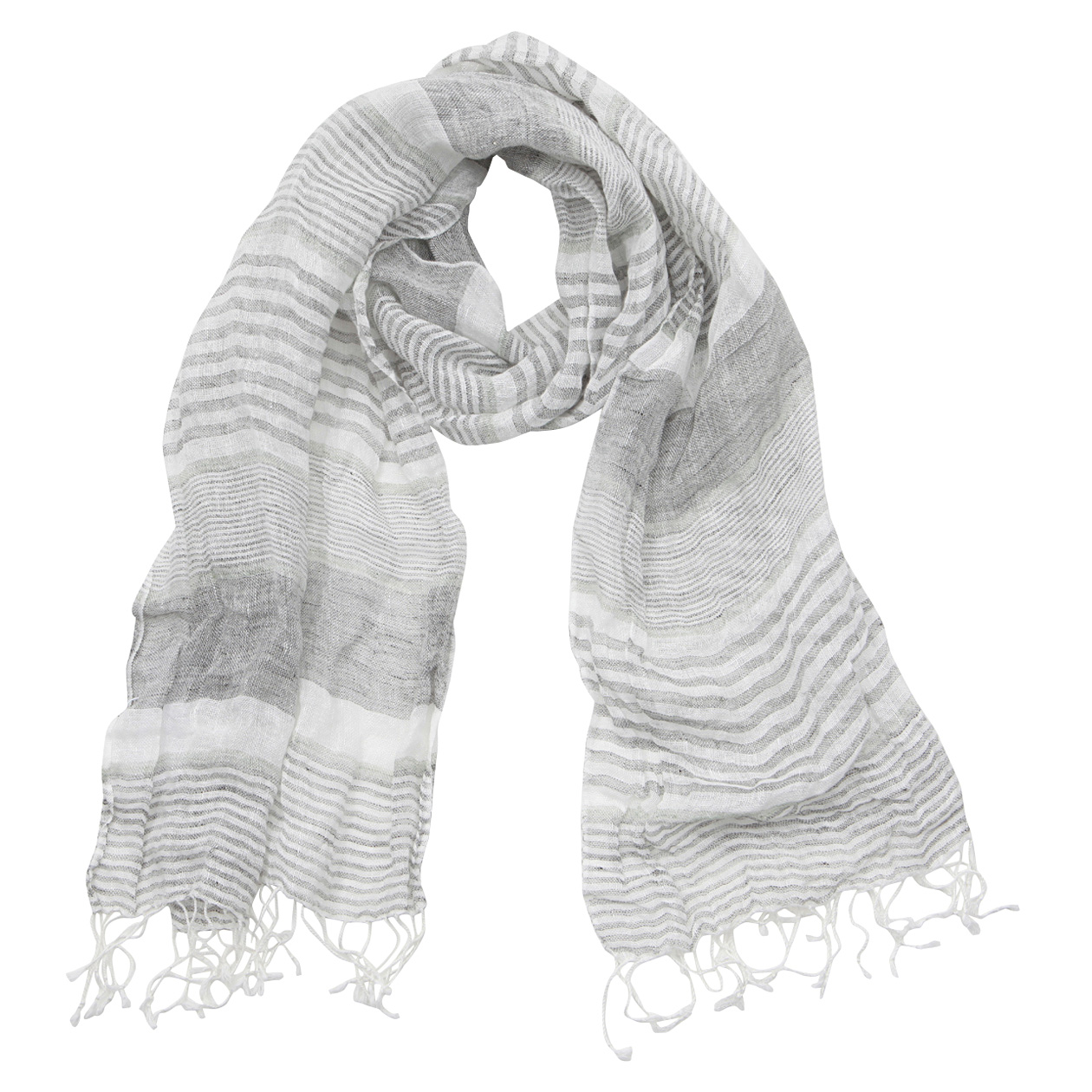 无印良品MUJI  女式 法国亚麻钱布雷图案披肩