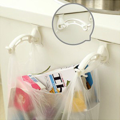 Overall closet cabinet door plastic bag hanger garbage bag containing hanging rack handbag holder drawer hook 2 pieces