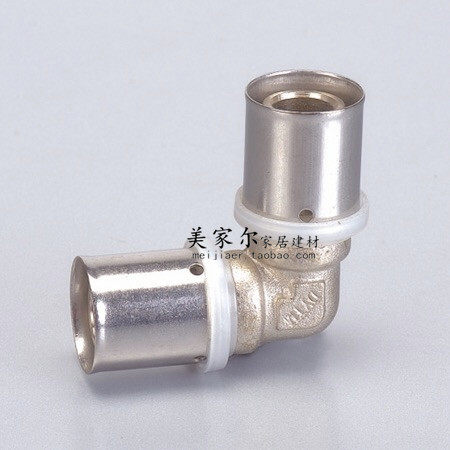 Aluminum-plastic tube compression elbow nickel-plated equal-diameter clamping copper elbow different diameter stainless steel sleeve 16 20 25