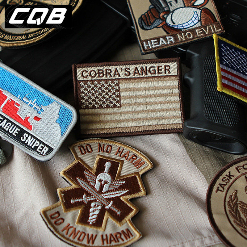 CQB Glasses Snake's Fury Magic Sticker Tactical Arm Badge Embroidered Individuality Shoulder badge Scapegoat Wrap accessories