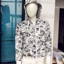 Out-of-stock same-day delivery LOTTO mens classic black and white sketch sweater EWDF035-1