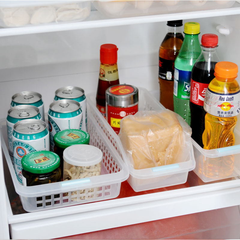 日本进口透明塑料冰箱收纳盒果蔬保鲜盒冷藏收纳格啤酒饮料收纳筐