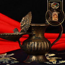 Tibetan red peoples characteristic handicrafts hand-carved elephant trunk god Nagarjuna and Bodhisattva butter lamp old objects