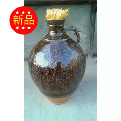 Yunnan Dali handmade clay clay pot single ear plum blossom pattern 50kg wine can enzyme home decoration ornaments