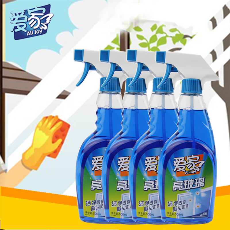 庄臣爱家亮玻璃清洁剂500mlx4瓶 擦浴室淋浴房玻璃水门窗