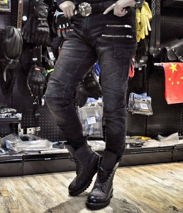 High-speed RPMCN-R2E Spring 2016 New Cycling Pants Protector Motorcycle Denim Riding Suit Slim Slim